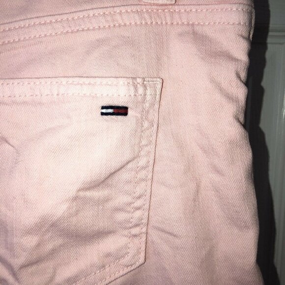 TOMMY HILFIGER Womens Mid Rise Stretch Denim Pink Casual Jean Shorts Sz 8 - Picture 5 of 6
